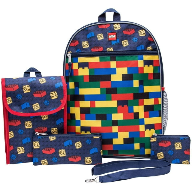 LEGO Classic Backpack Combo Set - Lego Boys' 5 Piece Backpack Set - Lego Backpack & Lunch Kit Navy