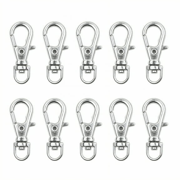 DESIGNICE 10Pcs Keychain Clip,Durable Metal Swivel Clasp Keychain Kit,Sturdy Hook Resilience Keychain Hook,Style1