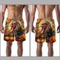 thumbnail image 3 of luoweisi Men's Beach Shorts Quick Dry Swim Trunks with Mesh Lining Thanksgiving Turkey L, 3 of 5