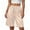 Beige, variant on Costeam Womens Cooling Silky Knit Bermuda Shorts No Pockets Full Elastic High Waist Lightweight Breathable Wrinkle Free Loose Mid Knee Casual Short Bottoms