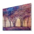 thumbnail image 2 of Designart 'Colorful Blue Trees Abstract Forest Landscape' Modern Print on Natural Pine Wood, 2 of 5