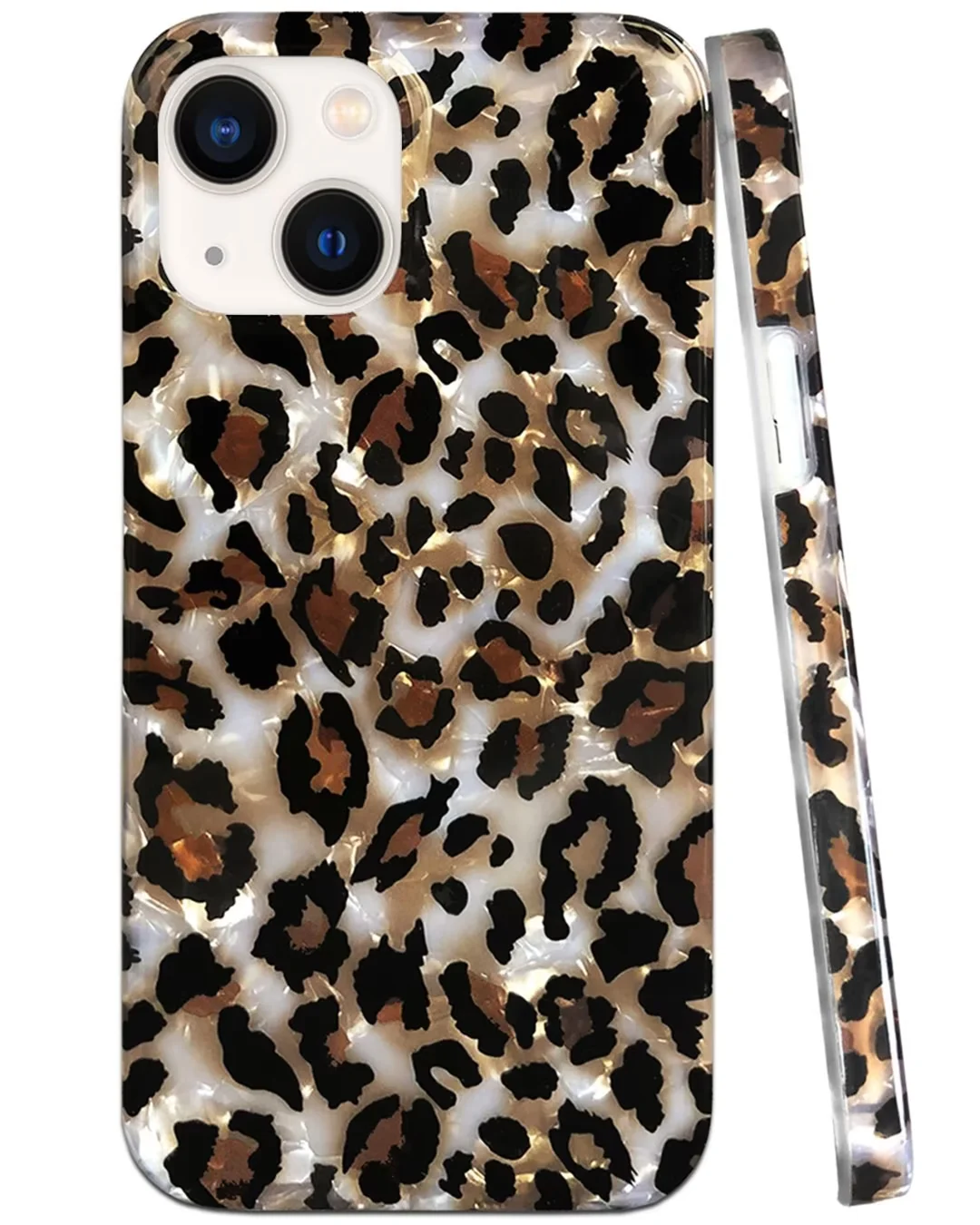 J.west iPhone 8 Plus/iPhone 7 Plus 5.5-inch Case, Luxury Sparkle  Translucent Clear Leopard Cheetah Print Pearly Design Soft Silicone Slim  TPU