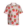 thumbnail image 2 of Strawberry Hawaiian Shirts For Men, Summer Short-Sleeve Relaxed-Fit Button-Down Shirts 3x-Large, 2 of 9