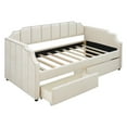 thumbnail image 3 of Adrinfly Twin Size Upholstered daybed with Drawers, Wood Slat Support, Beige, 3 of 8