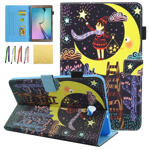 Galaxy Tab A 10.1 Case - Allytech Premium PU Leather Stand Smart Case with Auto Wake/Sleep & Card Slots for Samsung Galaxy Tab A 10.1 with No S Pen (SM-T580/T585/T587), Star & Girl