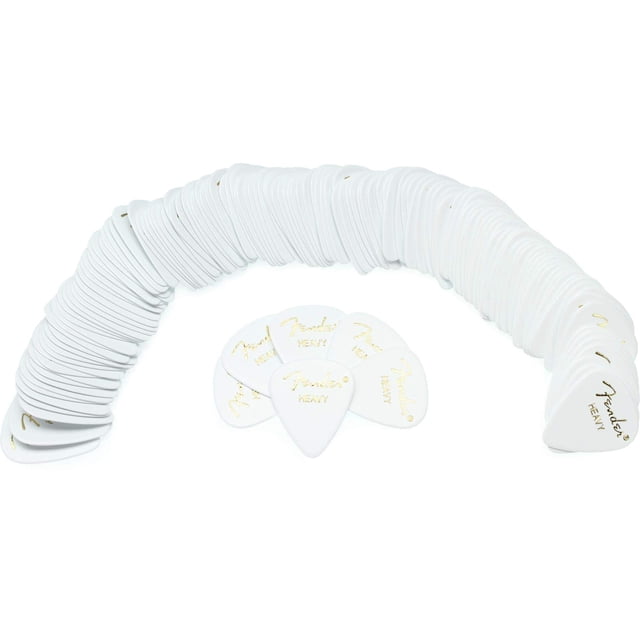 Púas para guitarra Fender 351 Shape Classic Heavy (paquete de 144), color blanco