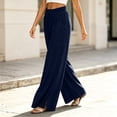 thumbnail image 4 of AXXD Baggy Pants Women Casual,Fashion,Comfortable Pockets Elastic Waist Straight Leg SolidNavy 2XL, 4 of 6