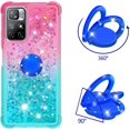 thumbnail image 2 of Clear Case for Xiaomi Redmi Note 11 Pro with Ring Kickstand, Bling Gradient Quicksand Glitter Flowing Liquid Floating Case Cover for Xiaomi Redmi Note 11 Pro/Note Pro+      Powder Blue, 2 of 14
