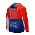 thumbnail image 3 of Men's Mitchell & Ness Blue New York Knicks Hardwood Classics Big Shot Premium Full-Zip Windbreaker Jacket, 3 of 6