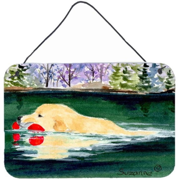 8 x 12 in. Golden Retriever Indoor Aluminium Metal Wall Or Door Hanging Prints