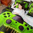 thumbnail image 4 of Castle Fairy Teens Adults Green Gamepads Twin Bedding Sets 7-Piece,Video Game Bedding Comforter Set Microfiber,Geometric Plaid Breathable Sheet Sets,Ultra Soft Home Decor,Reversible, 4 of 8