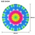 thumbnail image 6 of Colorful Tie Dye Lotus Pattern Round Tablecloth 60"x60",Wrinkle Wipeable Table Cloth for Kitchen Dining Room Picnic Patio Party, 6 of 6