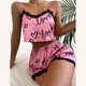 thumbnail image 2 of Conjunto de pijama con estampado de corazón de amor para mujer, ropa de dormir Sexy con cuello en V, Top con tirantes, pantalones cortos, conjunto de 2 piezas, 2 of 3
