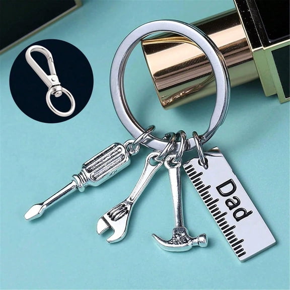 Pop Keychain with Ruler Hammer Wrench Screwdriver Gifts for Dad/Grandpa, Father’s Day Birthday Gifts from daughter and Son