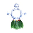 thumbnail image 1 of Sonducket Juego de 5 unidades de de hierbas de diseño Simple, traje de baile de hojas tropicales, faldas, tocado, corona, accesorio para Deportes acuáticos Azul, 1 of 6