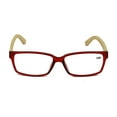 thumbnail image 4 of Vision World Genuine Bamboo Rectangular Reading Glasses Men Women Readers (Maroon, +2.75), 4 of 4