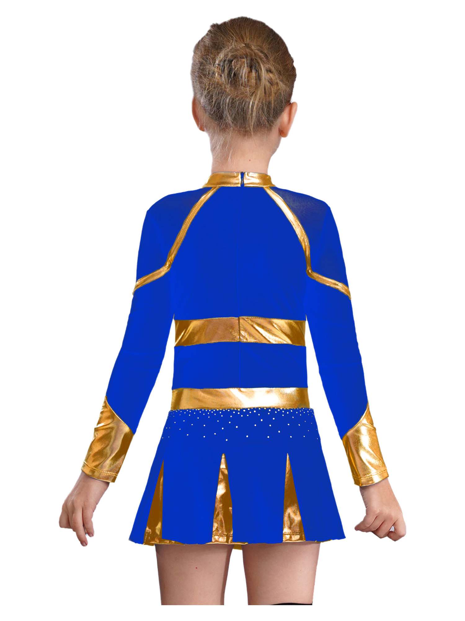 iiniim Cheer Leader Girls Cheerleading Uniform Complete Dress Blue 8