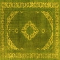 thumbnail image 1 of Ahgly Company Machine Washable Indoor Square Oriental Yellow Industrial Area Rugs, 4' Square, 1 of 4
