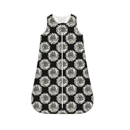 

Cauagu White Sunflowers for Infant Wearable Blanket Unisex Girl Boy Swaddle Transition Sack - Newborn Essentials Sleep Clothes-X-Large