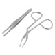 thumbnail image 1 of Silver Tone Flat Tip Tweezers Eyebrow Scissors Beauty Tool Set, 1 of 6