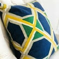 thumbnail image 3 of Plutus Obliquity Blue, Yellow and Green Luxury Throw Pillow - Double sided 16" x 16", 3 of 3