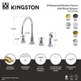 thumbnail image 4 of Kingston Brass KS8726DXBS Concord Double-Handle 4-Hole Widespread Kitchen Faucet with Brass Sprayer in Polished Nickel, 4 of 5