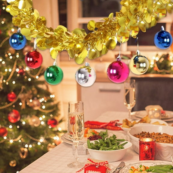 LSLJS Christmas Tinsel Garland 5.5Ft Iridescent Metallic Hanging Tinsel Garland Streamers Backdrop Christmas Decorations for Xmas Tree Wall Fireplace DIY Party Holiday