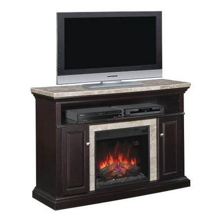 Brighton TV Stand with 23″ Infrared Quartz Fireplace, Coffee Black Brighton TV Stand with 23″ Infrared Quartz Fireplace, Coffee Black