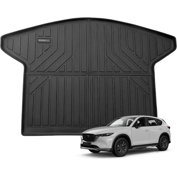 Auxko All Weather Cargo Mat Fit for Mazda CX-5 2025 2024 2023 TPE Rubber Trunk Liner CX5 Accessory All Season Guard Odorless Anti-Slip Black