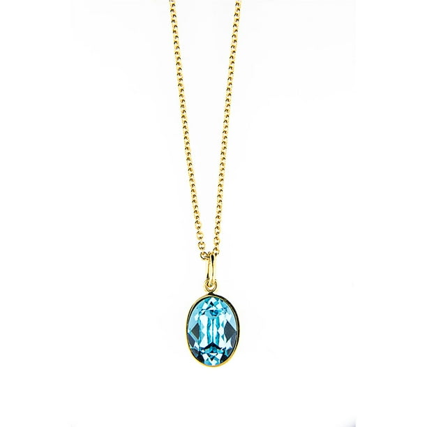 Collar para Mujer con Cristal Fino Swarovski en forma de Oval– Bañado en Oro 14k- Collar Elegante y Brillante-Collares de Mujer de Moda- Joyería para Mujer de Moda- Regalo especial Ortiz Espinosa Temporada
