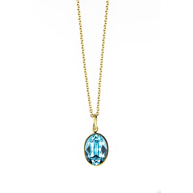 Collar para Mujer con Cristal Fino Swarovski en forma de Oval– Bañado en Oro 14k- Collar Elegante y Brillante-Collares de Mujer de Moda- Joyería para Mujer de Moda- Regalo especial Ortiz Espinosa Temporada