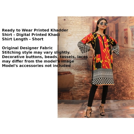 Ishdeena Ishdeena Printed Pakistani Khadi Kurtis For Women Ready To Wear Tunic Tops Shirts For Ladies 1 Piece Walmart Com Walmart Com