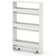 thumbnail image 5 of Costway Carro De Almacenamiento Delgado De 4 Niveles, Carro De Servicio Móvil Estrecho Con Estantes Abiertos, Con Ruedas, Para Cocina, Baño, Sala De Estar, Blanco/Negro Y Natural/Blanco Y Natural, 5 of 5