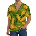 thumbnail image 2 of Picia Fresh Corn 1 Men's Linen Shirts Short Sleeve Cuban Beach Shirts Casual Shirts Button Down Shirt for Men Beach Summer Wedding Shirt-XX-Large, 2 of 7