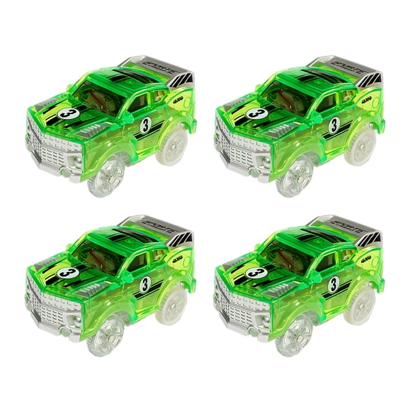 BESTSKY 4Pcs Race Car Track Luminous Track Race Car Toys Multifunctional Car Flex Track Cars,Safe & Durable Gift Toys for 6-8 Years Old