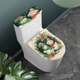 thumbnail image 2 of Renewold 2 PCS Toilet Seat Cover Set Snowman Poinsettia Elastic Edge Toilet Lid Cover Stretch Toilet Tank Lid Cover for Bathroom Christmas Decoration, 2 of 6