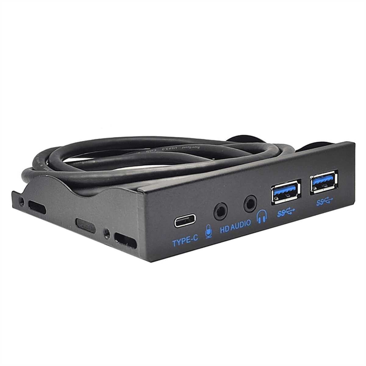 USB Front Panel for PC USB3.2 Gen2 10Gbps Type C + 19Pin 2Port USB3.0 Hub + HD Audio 3.5mm Earphone MIC