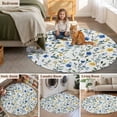 thumbnail image 5 of Round Rugs 3.3Ft, Blue Yellow Spring Floral Round Area Rug Washable Indoor Throw Carpet, Elegant Summer Botanical Green Soft Non Slip Circle Rug for Laundry Room Patio Home Decor Aesthetic, 5 of 8