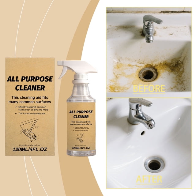 Limpiador Multiusos 120ml con Potente Eliminación de Manchas y Cal para Baño, Azulejos, Vidrio, Grifos y Pisos