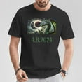 thumbnail image 2 of Total Solar Eclipse 2024 Dragon Graphic Tee Unisex Adult Cotton Shirt for April 8 Astronomy Event, Totality Viewing, Cool Fantasy Gift Idea Casual Outfit, Size XL, Color Black, 2 of 4