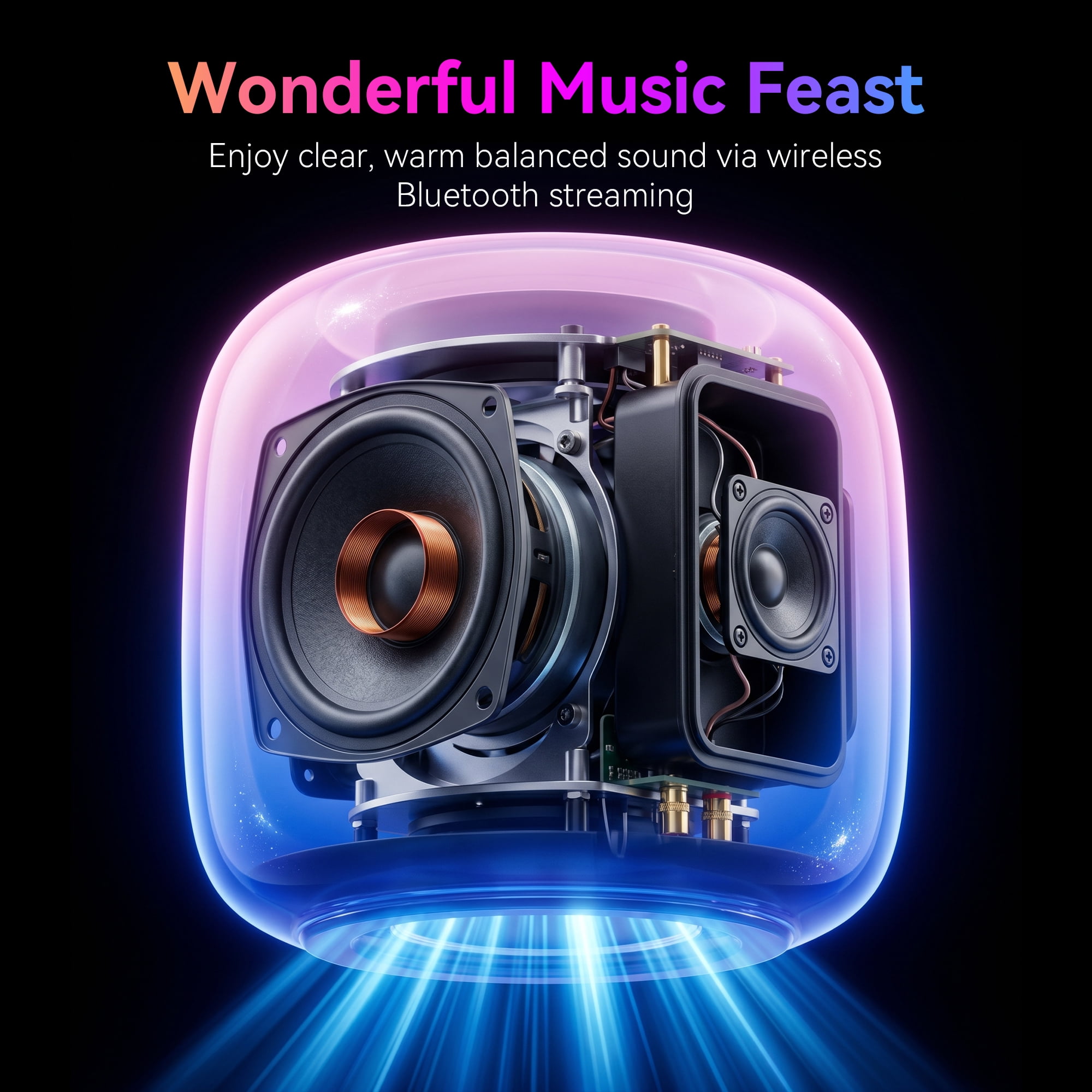 DAYBETTER Adorable Pixel Bluetooth Speaker, Portable Multi-Function Speaker with Alarm, Timer & White Noise, Ideal Gift for Boys, Girls, Kids (White)