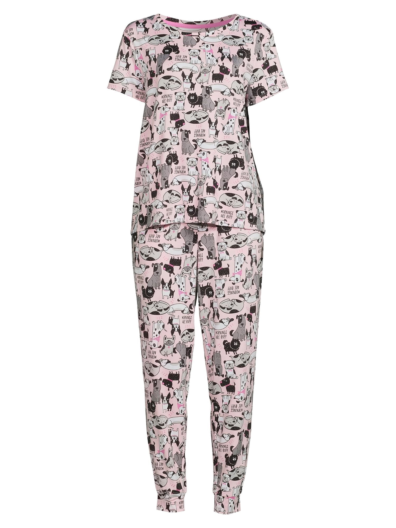 Secret Treasures Women's and Women's Plus Pajama Short Sleeve Top and Pants, 2 Piece
