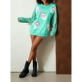 thumbnail image 3 of Christmas Sweatshirt with Sequin Long Sleeve for Women Santa Print Sparkle Pullover Tops Streetwear, 3 of 6