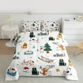 thumbnail image 2 of Feelyou Christmas Cat Print Full Size Comforter Sets for Teen, Kawaii Cartoon Kitten Bedding Comforter Set, Cute Animal Reversible Bedding Sets, Lightweight Room Decor, 3 Pieces, 2 of 8