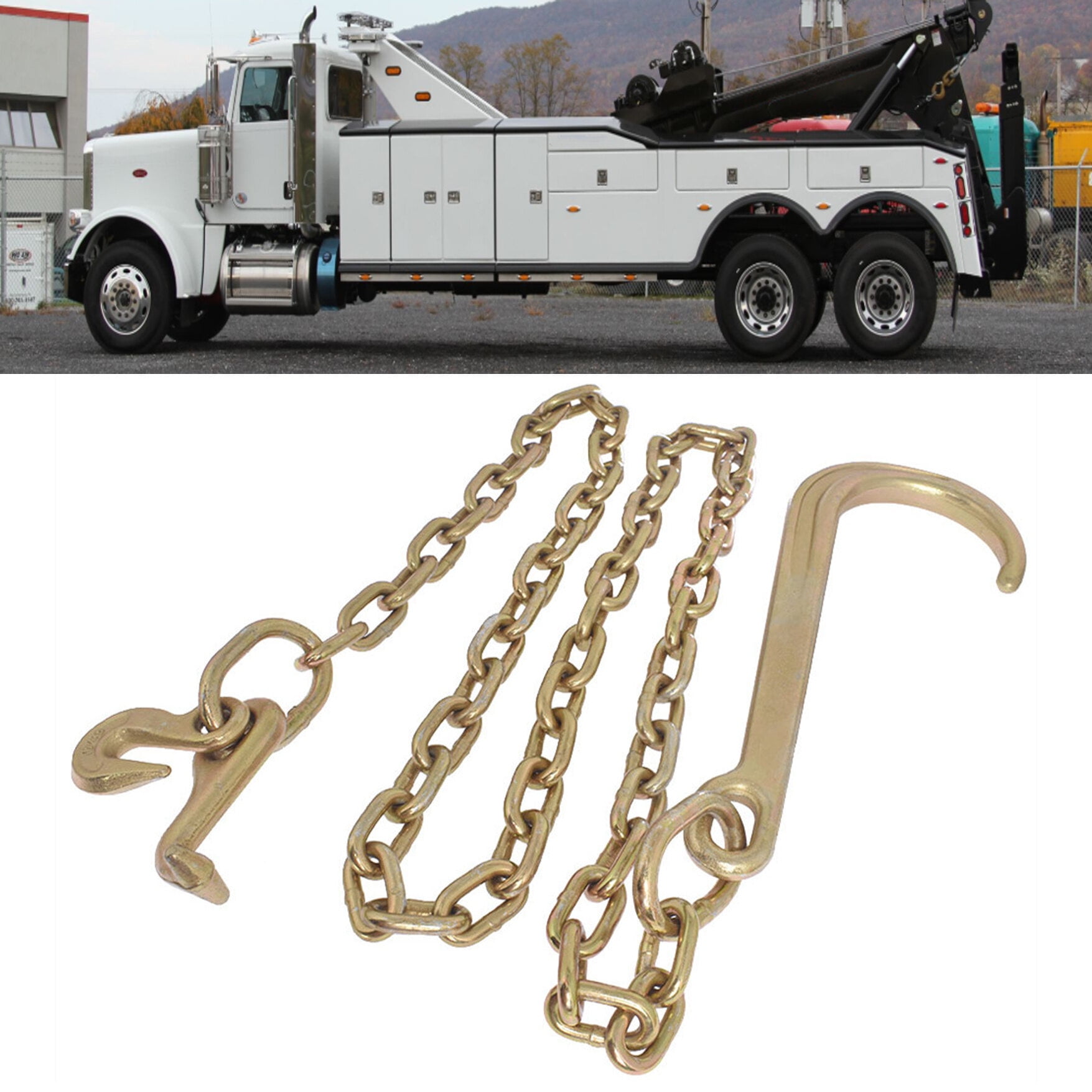 Labwork 5/16 x 6 FT Grade 70 Tow Chain 15 J Hook and T Hook Mini J Hook Recovery Wrecker Axle Tow Truck Chain