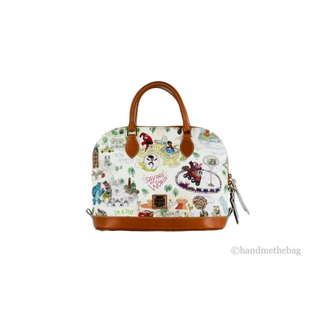 Dooney & Bourke Disney Pixar Maps Medium Coated Canvas Satchel Crossbody Handbag