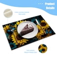 thumbnail image 3 of BaHomeck placemats Set of 4 rectangle Linen Cotton Placemats for Dining Table Washable Heat Resistant,18*12inch,Sunflowers With Blue Butterflies Featuring Yellow And Dark Blue Colors, 3 of 4