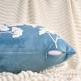thumbnail image 3 of Unique Bargains Velvet Throw Pillow Covers with Blossom Pattern Pack of 2 Blue 18" x 18", 3 of 7