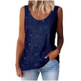 thumbnail image 1 of Lenpel Hauts à Paillettes pour Femmes 2025 Mode Été Sans Manches Col Rond Grande Taille Débardeurs Scintillants Blouses, 1 of 6