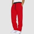 thumbnail image 2 of NOEGOEU Mens Baggy Sweatpants Winter Fleece Lined Pants Active Running Joggers Drawstring Waist (Red,M), 2 of 7